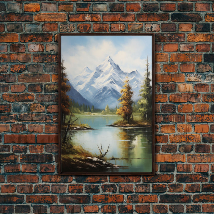 Lake Wall Art, Mountains Wall Print, Nature Landscape Print, Canvas Print, Wall Art, Vertical Art, Bedroom Prints, Home Decor Prints