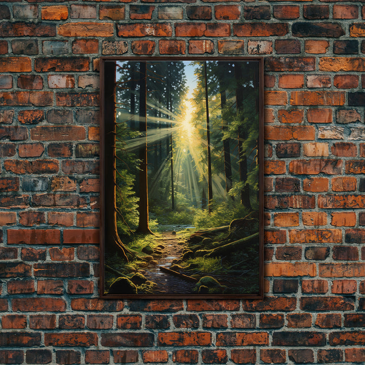 Forest Wall Print, Trees Art Print, Sunset Canvas Print, Wall Art, Vertical Art, Landscape Print, Gift For Boss, College Dorm Decor