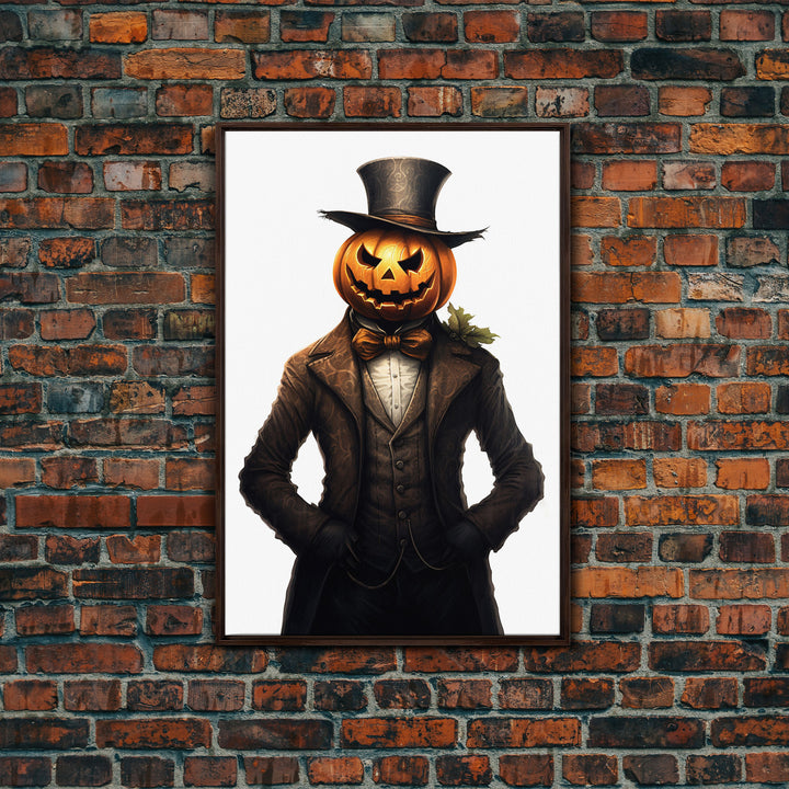 The Victorian Jack O Lantern Man, Vintage Halloween Art, Macabre Halloween Decoration, Dark Macabre, Goth Art, Pumpkin Patch Horror