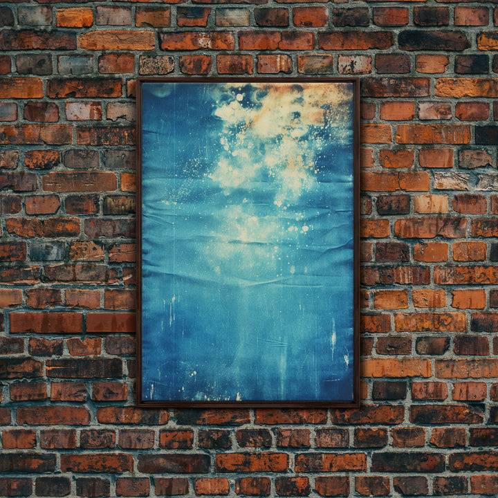 Denim Canvas Print Wall Art, Tie Dye Denim Texture Print On Canvas, Unique Wall Art, Boho Style Art, Minimalist Wall art