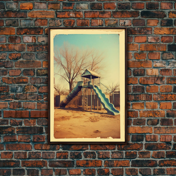 Playground, Nursery Wall Art, Playroom Art, Park, Slide, Canvas Print, Wall Hanging, Portrait Art, New Home Gift, Living Room Prints