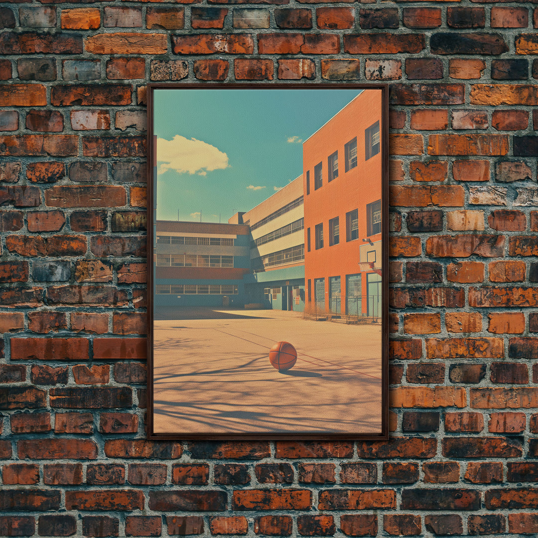 An Abandoned 1970s High School, Photography Print, Framed Canvas Print, Back To School, Liminal Art