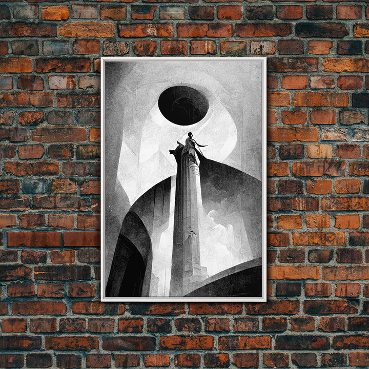 Vintage Style Art Deco Statue Study, Framed Canvas Print, Retro Style Wall Art, 1920s - 1930s style Art