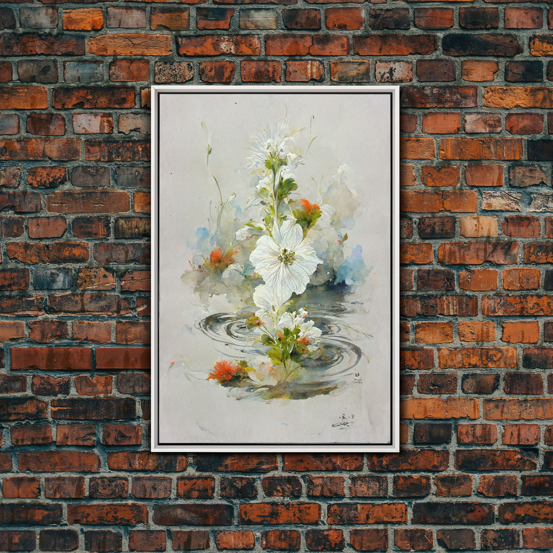 Flower Market Print, Botanical Wall Art, Floral Drawing Posters, Custom Wall Art, Canvas Print, Flower Pattern Wall Art