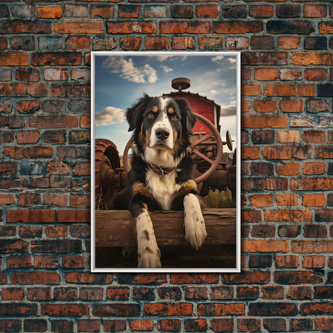 Dog Wall Art, Bernese Mountain Dog Wall Print, Farmhouse Wall Art, Wall Art, Framed Wall Art, Framed Canvas. Wall Print, Wall Canvas