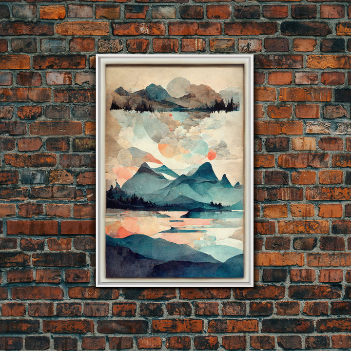 Canvas Home Artwork Decoration Nordic Style Abstract Color Canvas Wall Art for Living Room, Bedroom, Office Art Water Color Landscape