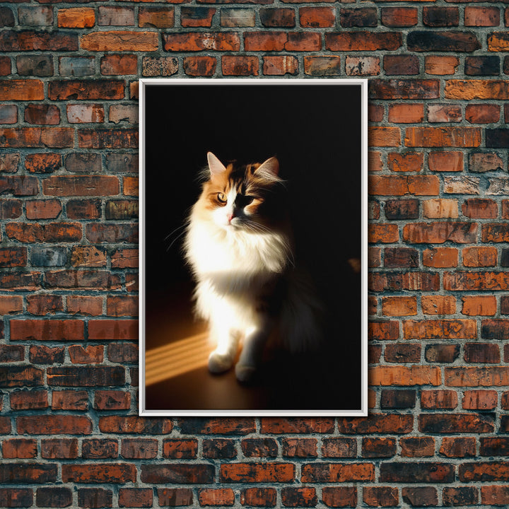 Portrait of a Calico Cat, Framed Canvas Print, Cat Art, Cat Photography, Cat Wall Art
