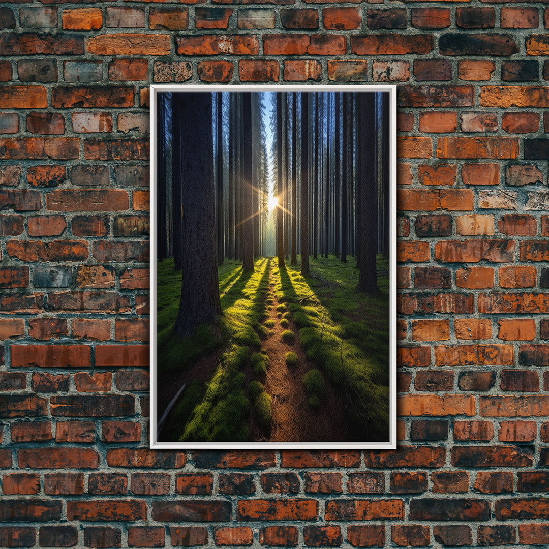 Sunset Wall Decor, Nature Print, Forest Path Wall Art, Trees Wall Art, Photography Print, Wall Decor, Canvas Print, Wall Art, Framed Canvas
