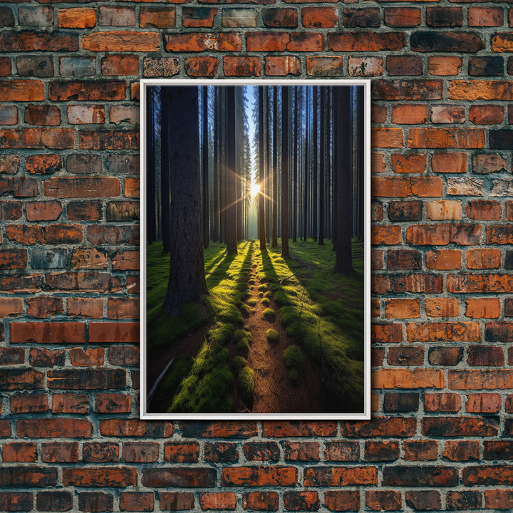 Sunset Wall Decor, Nature Print, Forest Path Wall Art, Trees Wall Art, Photography Print, Wall Decor, Canvas Print, Wall Art, Framed Canvas