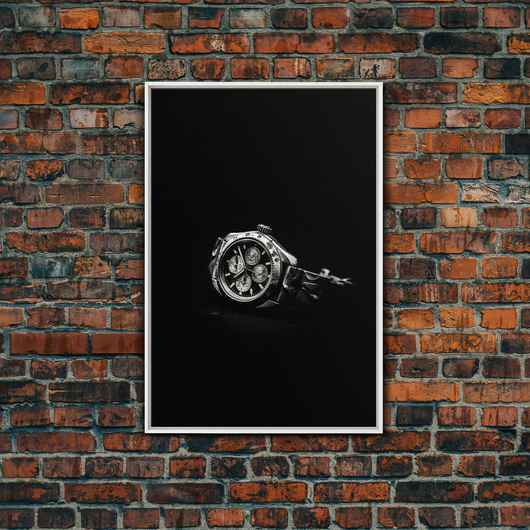 Classic Wrist Watch Wall Art, Watch Art, Watch Face, Black And White, Minimalist Print, Wall Decor, Canvas Print, Wall Art, Framed Canvas