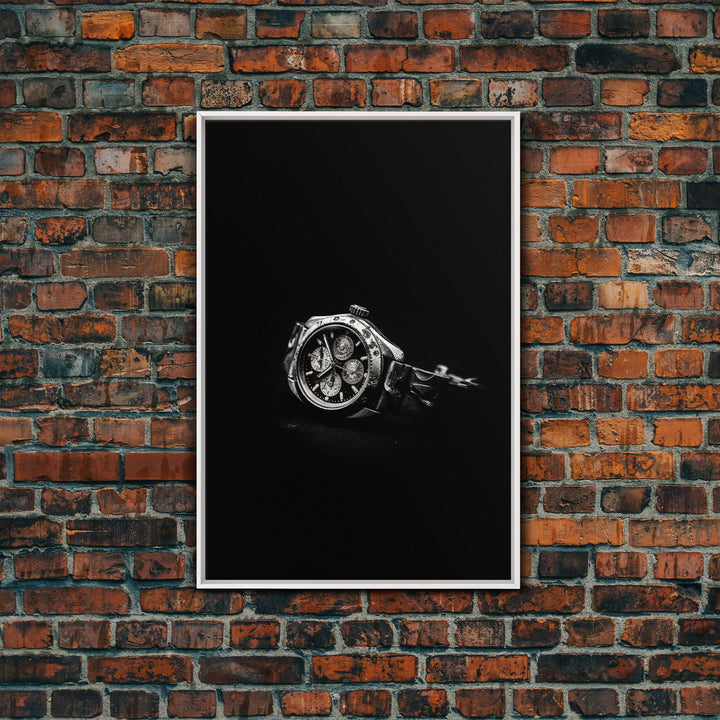 Classic Wrist Watch Wall Art, Watch Art, Watch Face, Black And White, Minimalist Print, Wall Decor, Canvas Print, Wall Art, Framed Canvas
