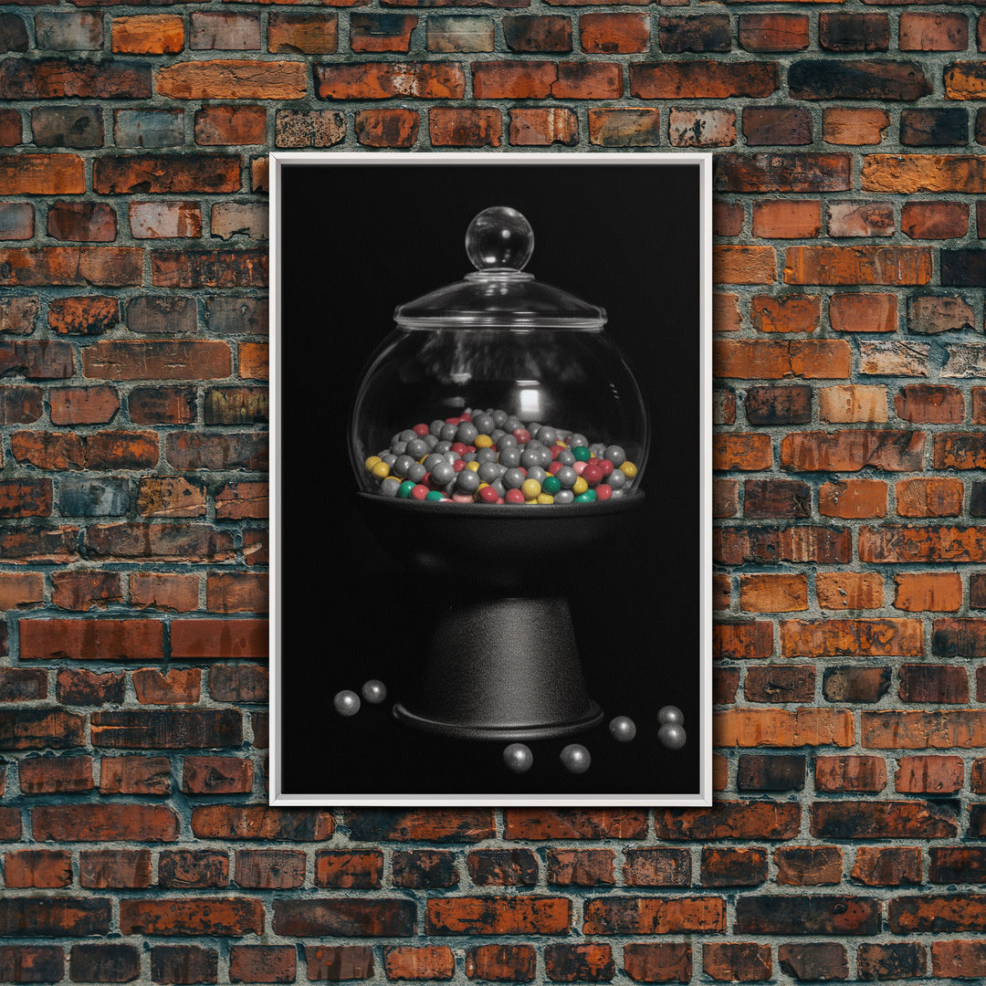 Gumball Machine Wall Art, Candy Dispenser Wall Decor, Kitchen Art, Minimalist Print, Wall Decor, Canvas Print, Wall Art, Framed Canvas