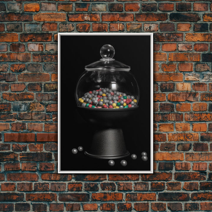 Gumball Machine Wall Art, Candy Dispenser Wall Decor, Kitchen Art, Minimalist Print, Wall Decor, Canvas Print, Wall Art, Framed Canvas
