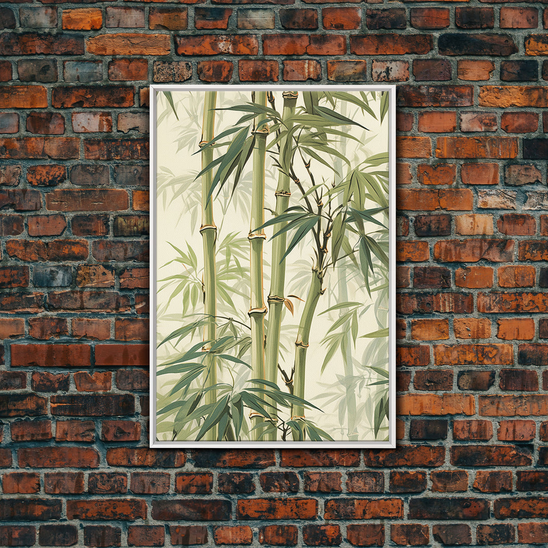 Minimalist Bamboo Wall Art Canvas Print, Zen / Meditation Decor