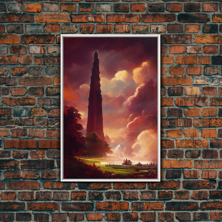 Dark Tower, High Fantasy Art Canvas Print, unique wall art, fantasy concept art