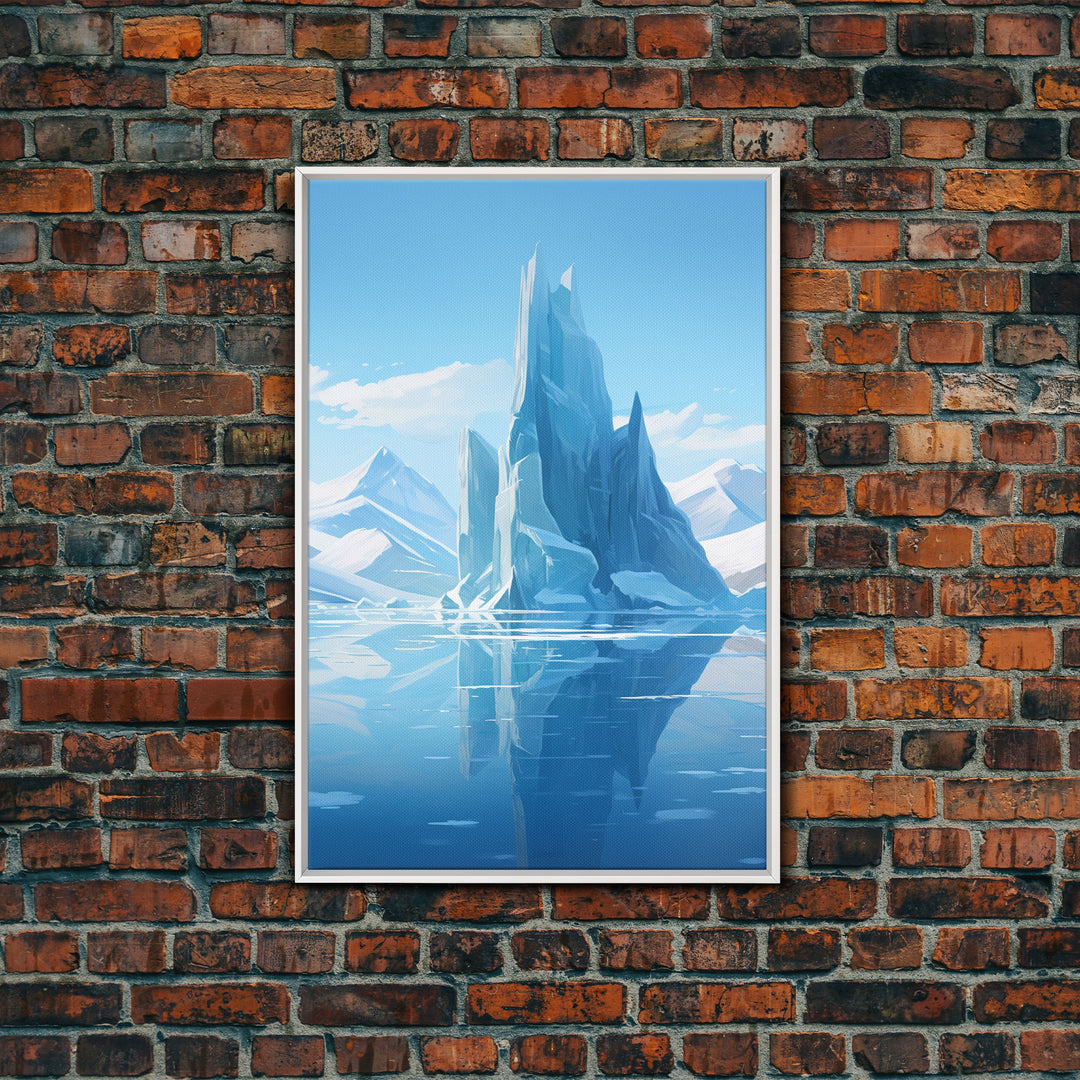 Iceberg Wall Art, Iceland Wall Art, Seascape Wall Print, Canvas Print, Wall Art, Vertical Art, Gift For Family, Above Couch Wall Art