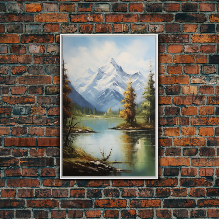 Lake Wall Art, Mountains Wall Print, Nature Landscape Print, Canvas Print, Wall Art, Vertical Art, Bedroom Prints, Home Decor Prints