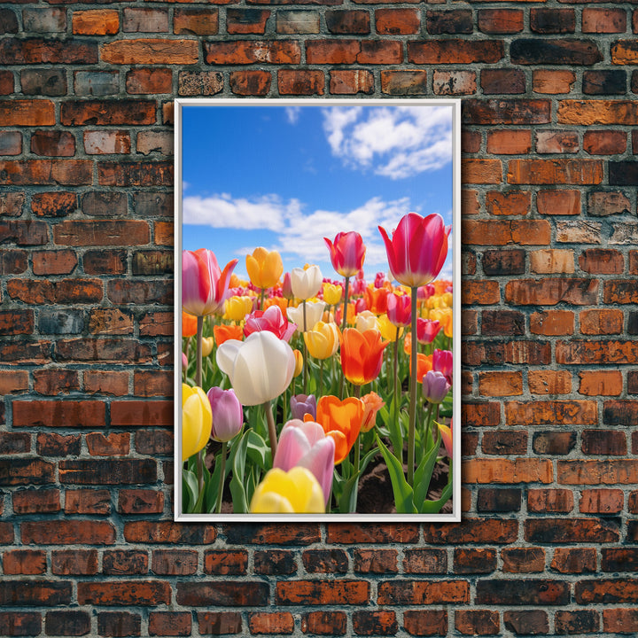 Flower Wall Art, Colorful Wall Art, Tulip Print, Canvas Print, Wall Art, Vertical Art, Friendship Gift, College Dorm Decor, Farmhouse Art