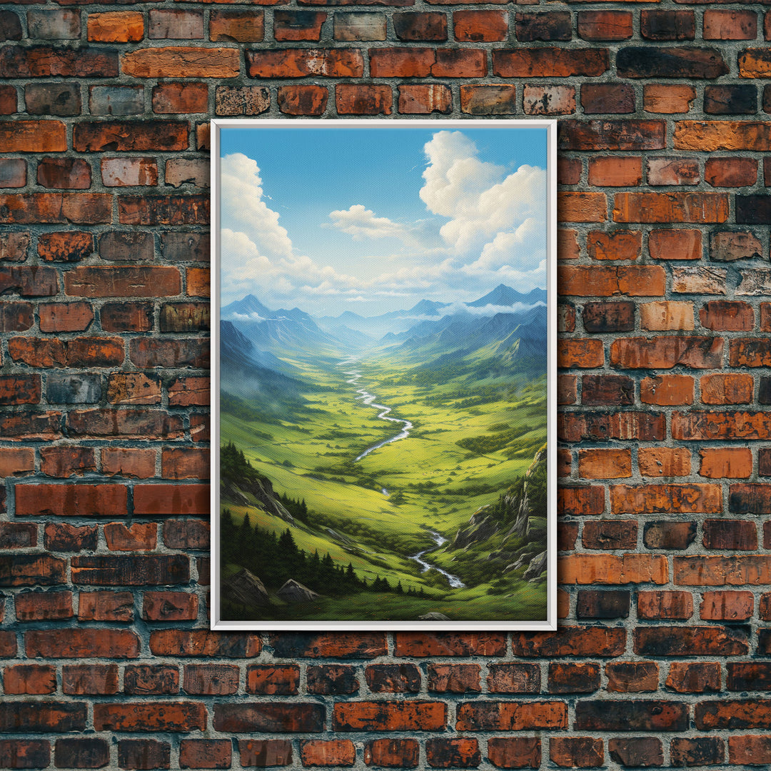 Mountains Wall Art, Valley Art, River Wall Print, Canvas Print, Wall Art, Vertical Art, Realtor Thank You, Home Wall Decor, Dorm Room Art