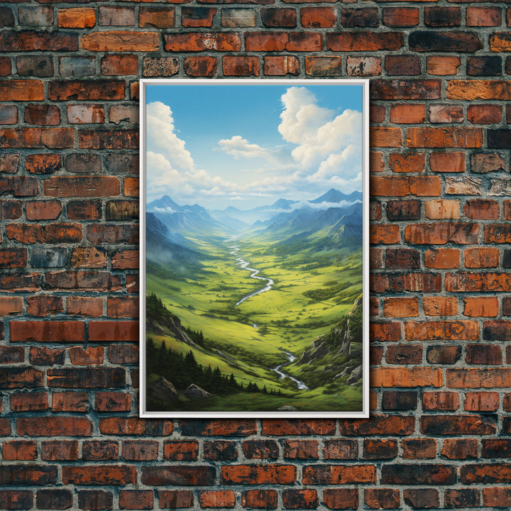 Mountains Wall Art, Valley Art, River Wall Print, Canvas Print, Wall Art, Vertical Art, Realtor Thank You, Home Wall Decor, Dorm Room Art