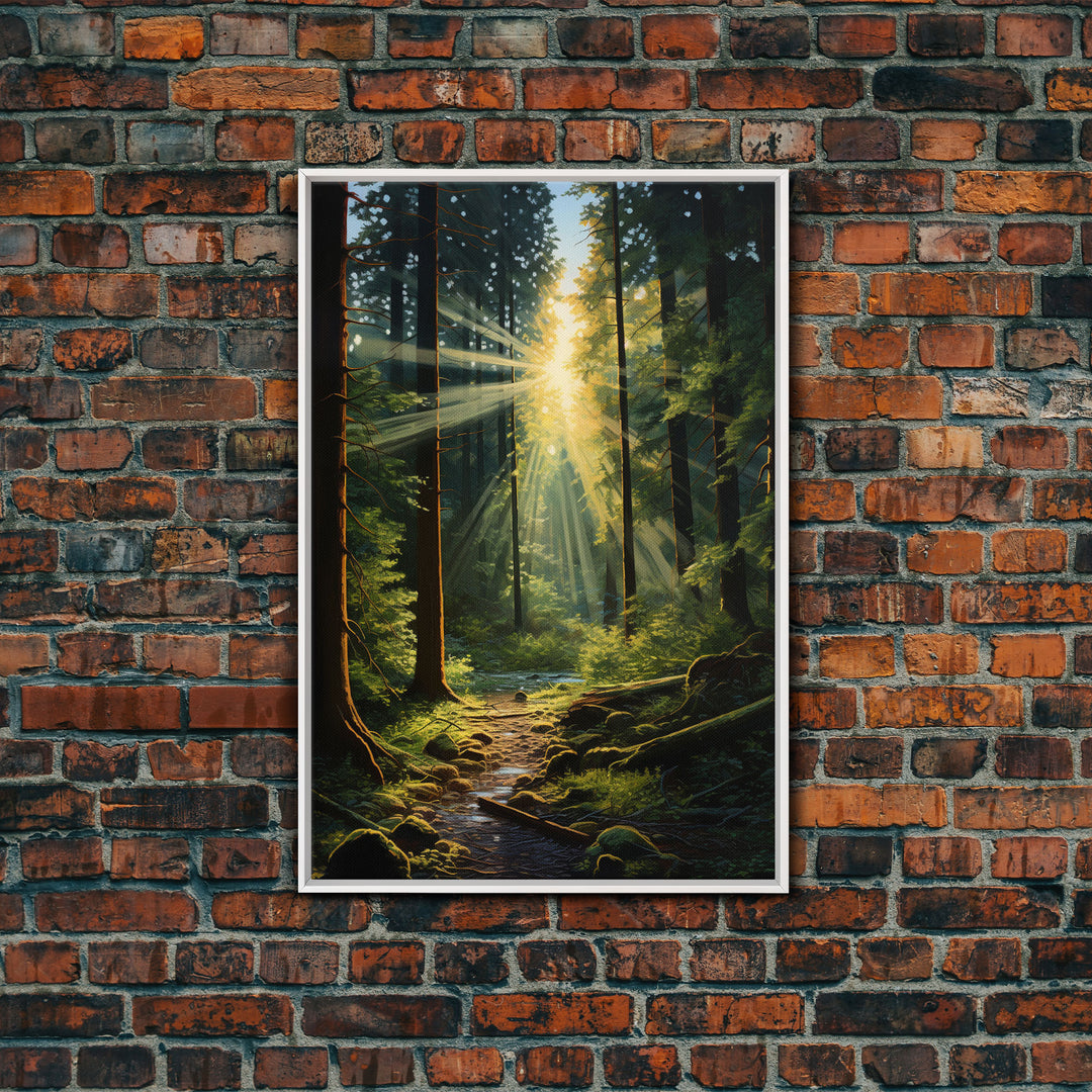 Forest Wall Print, Trees Art Print, Sunset Canvas Print, Wall Art, Vertical Art, Landscape Print, Gift For Boss, College Dorm Decor