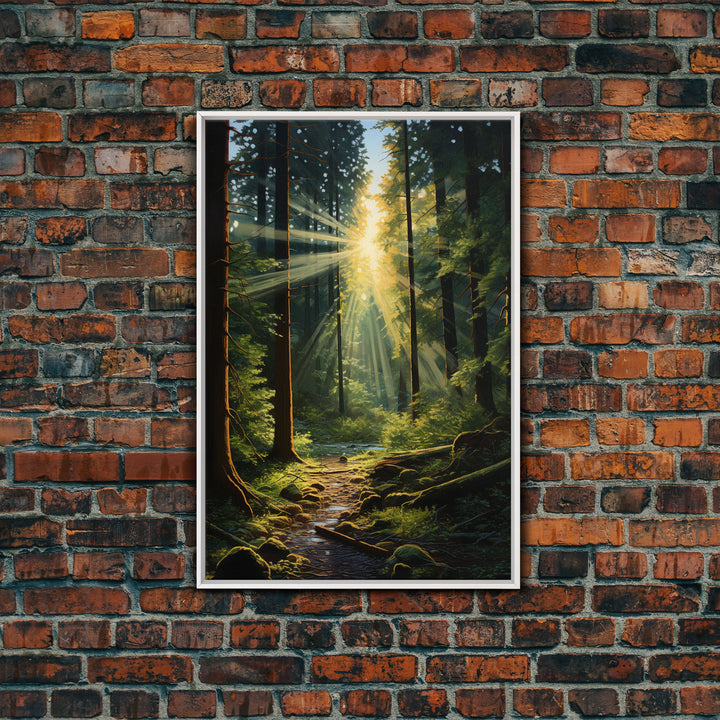 Forest Wall Print, Trees Art Print, Sunset Canvas Print, Wall Art, Vertical Art, Landscape Print, Gift For Boss, College Dorm Decor