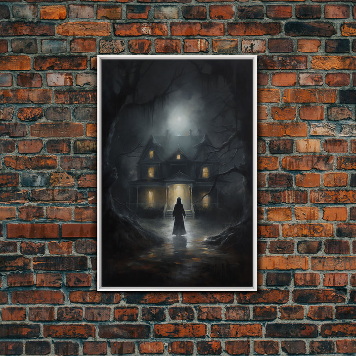 The Haunting, Goth Wall Art, Goth Art, Framed Canvas Print, Halloween Decor, Goth Art Print, Victorian Halloween Decoration
