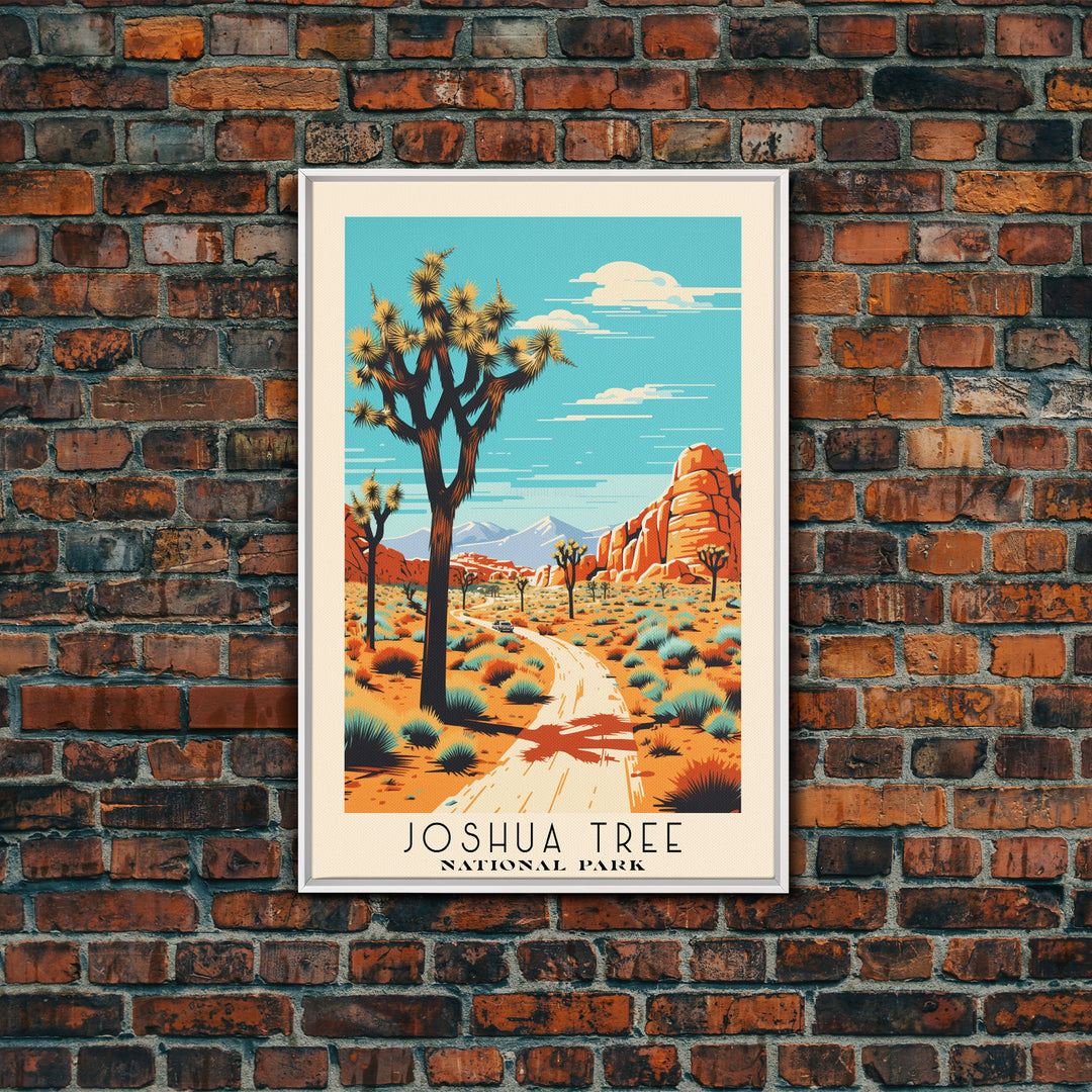 Joshua Tree National Park California Travel Art, National Park Print, Minimalist Travel Art, Midcentury Modern Style Landscape Painting