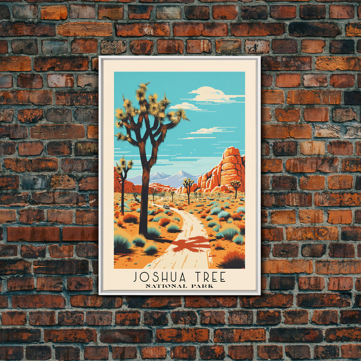 Joshua Tree National Park California Travel Art, National Park Print, Minimalist Travel Art, Midcentury Modern Style Landscape Painting