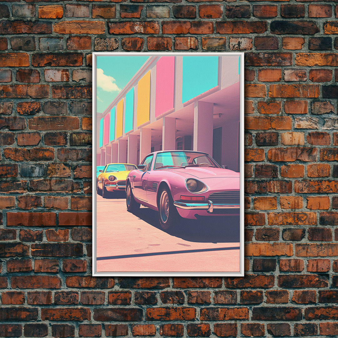 Classic Car Wall Art, Retro Art, Canvas Print, Wall Hanging, Portrait Art, Car Wall Art, Realtor Thank You, Apartment Wall Decor, Office Art