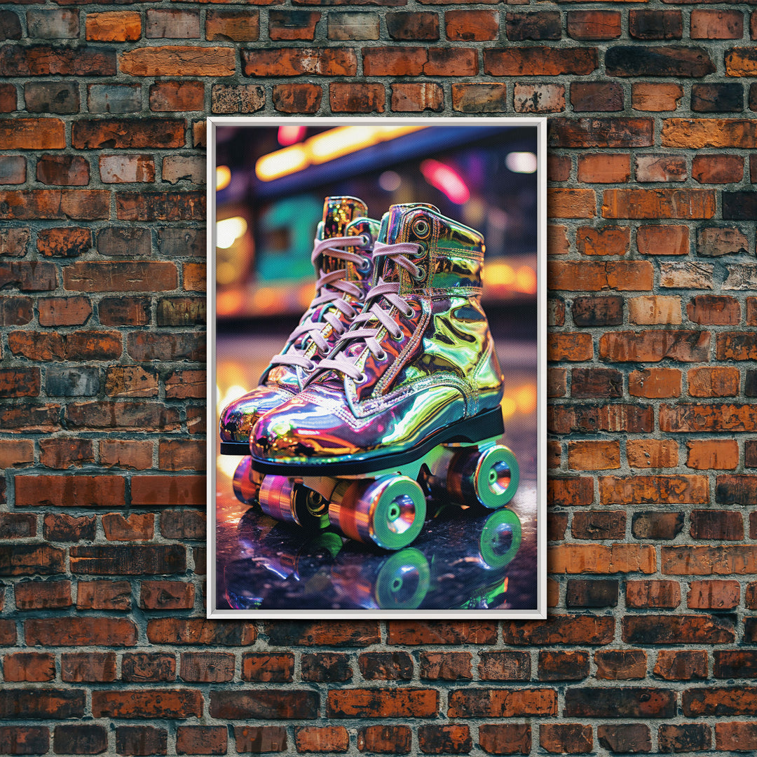 Roller Skates, Roller Derby, Retro Wall Art, Canvas Print, Wall Hanging, Portrait Art, Preppy Wall Art, Anniversary Gift, Office Prints