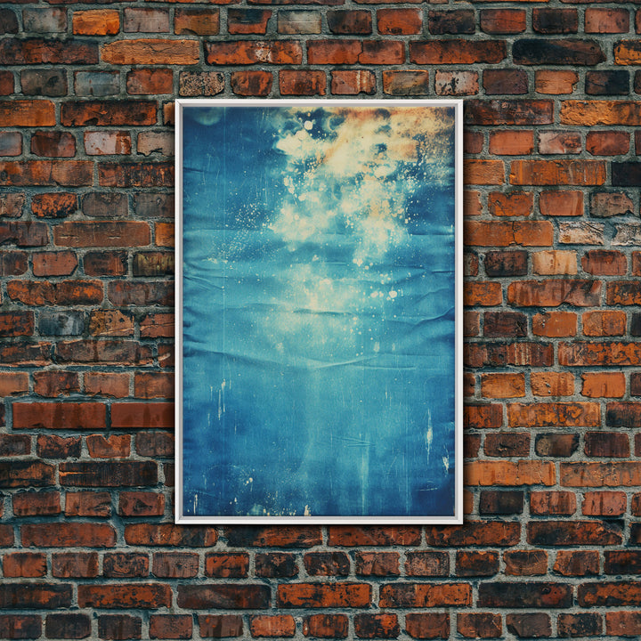Denim Canvas Print Wall Art, Tie Dye Denim Texture Print On Canvas, Unique Wall Art, Boho Style Art, Minimalist Wall art