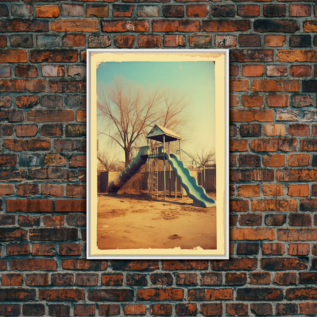 Playground, Nursery Wall Art, Playroom Art, Park, Slide, Canvas Print, Wall Hanging, Portrait Art, New Home Gift, Living Room Prints