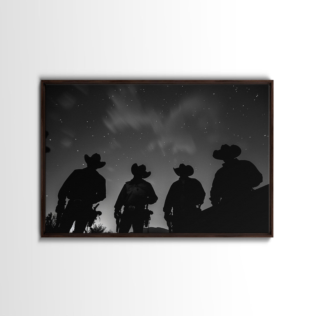 Cowboy Prints Framed Wall Art, Western Decor, Farmhouse Decor, Cowboy Photography, Gloss Metal Wall Art, Wood Framed Rustic Decor