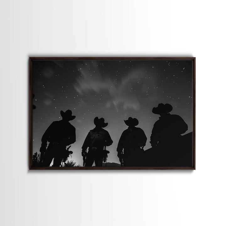 Cowboy Prints Framed Wall Art, Western Decor, Farmhouse Decor, Cowboy Photography, Gloss Metal Wall Art, Wood Framed Rustic Decor