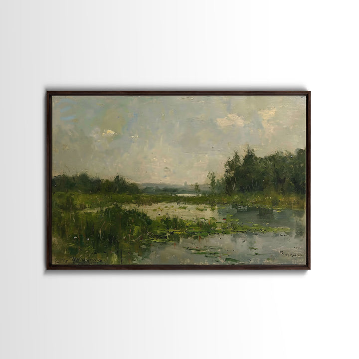 By The Water - Framed Canvas Print, English Landscape, Painting Print On Canvas Or Metal, Living Room Decor