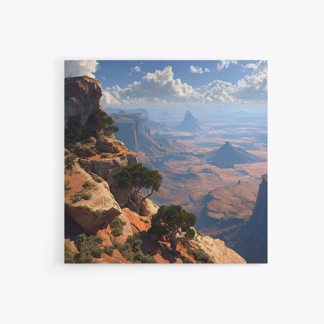 Sweeping Desert Canyon Vista Wall Art, Majestic Western Landscape Canvas Print For Living Room And Cabin Decor