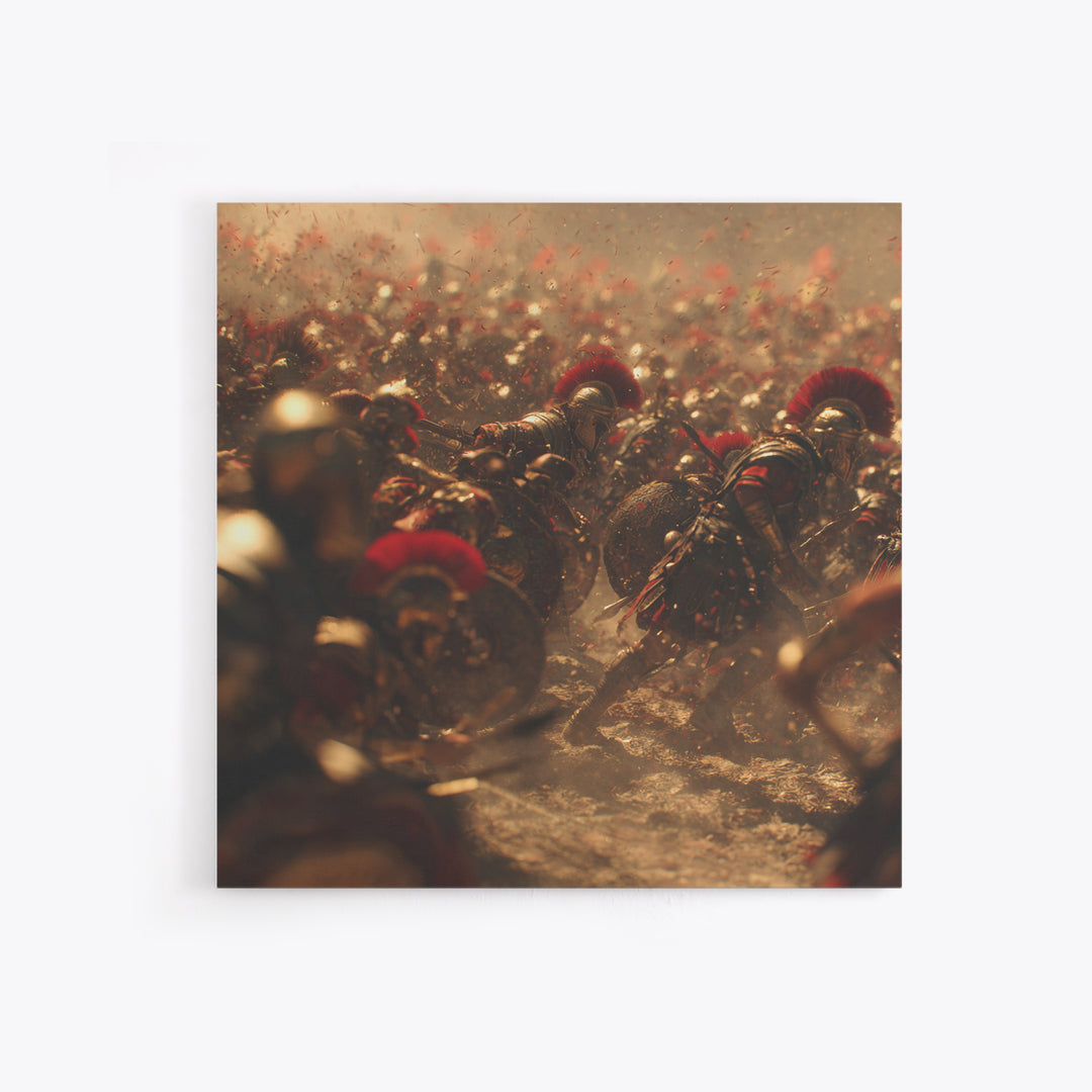 Roman Soldiers Charging Through Dusty Battle Wall Art, Historical Art Print, Masculine Man Cave Decor, Gift For Him, Classic Art