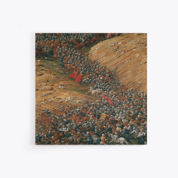 Medieval Battle With Cavalry And Spears Wall Art, Historical Warfare Painting, Large Canvas Print, Classic European Decor