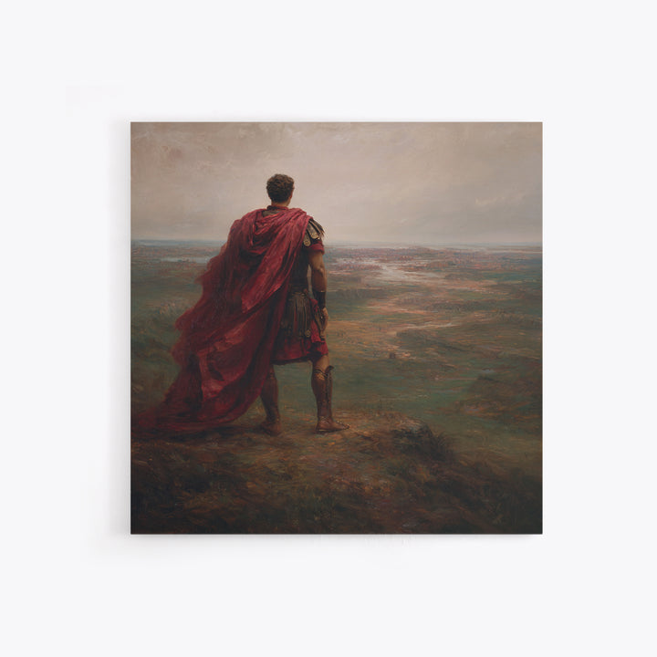 Roman Commander Overlooking Ancient Valley Wall Art, Mythological Art, Historical Art Print, Luxury Living Room Decor, Gift