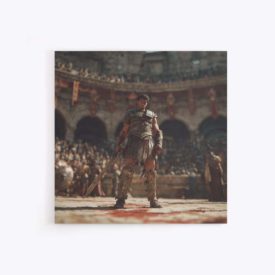 Bloodied Gladiator In Roman Arena Canvas Print, Ancient Warrior Wall Art, Classical History Decor, Gift For Him, Man Cave Decor