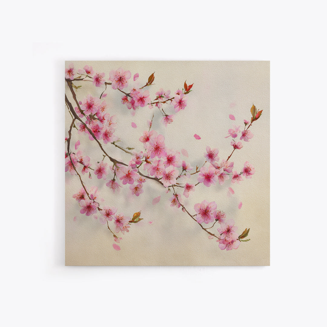 Pink Cherry Blossom Branch Wall Art, Japanese Botanical Print, Spring Floral Wall Decor, Minimalist Bedroom Decor Gift For Her