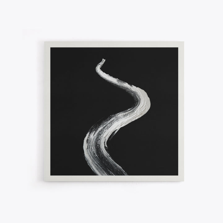 Minimalist Black And White Abstract Line Wall Art, Modern Monochrome Painting Print, Contemporary Home Decor Office Art