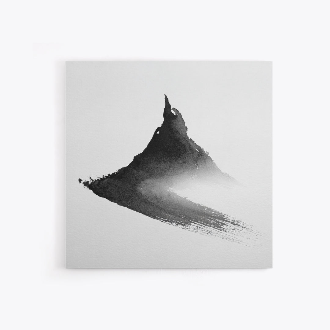 Minimalist Ink Mountain Brushstroke Wall Art, Black And White Abstract Canvas Print For Japandi Modern Home Decor