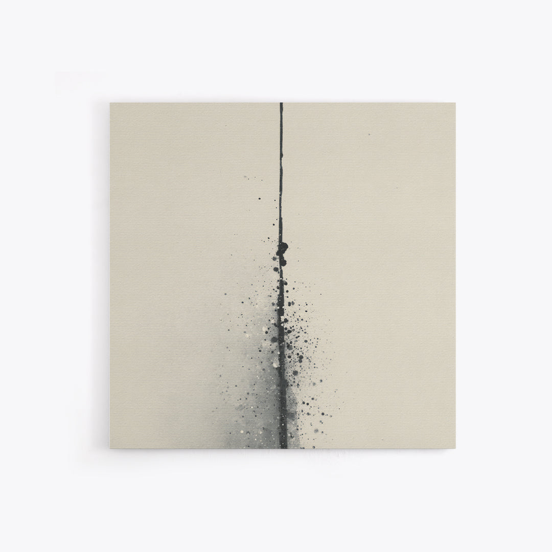 Minimal Black Ink Line And Splatter Abstract Wall Art Print, Modern Monochrome Home Decor, Neutral Minimalist Wall Art
