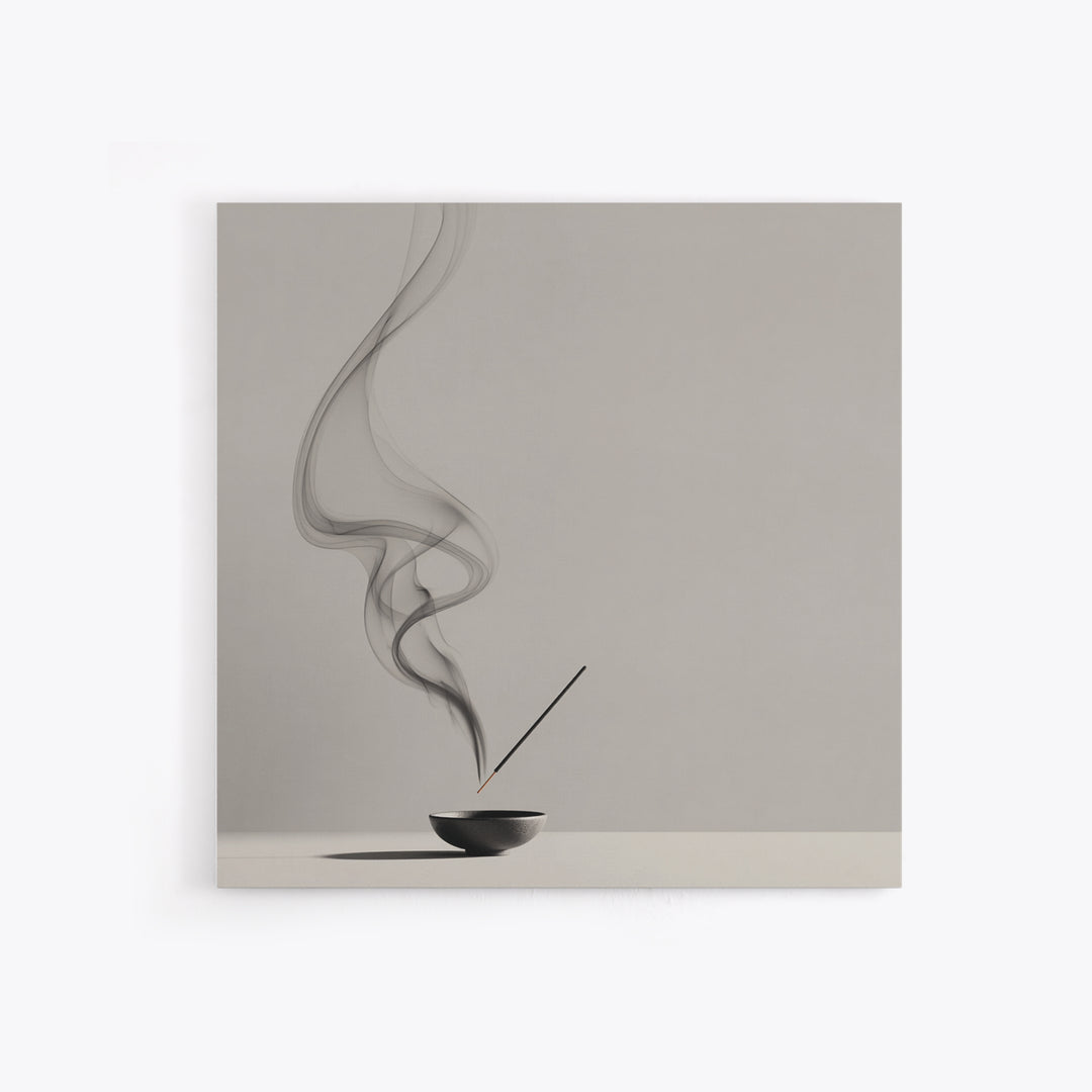 Zen Minimalist Abstract Smoke Art Canvas Print Black And White Wall Art Modern Home Decor For Living Room And Office Wall