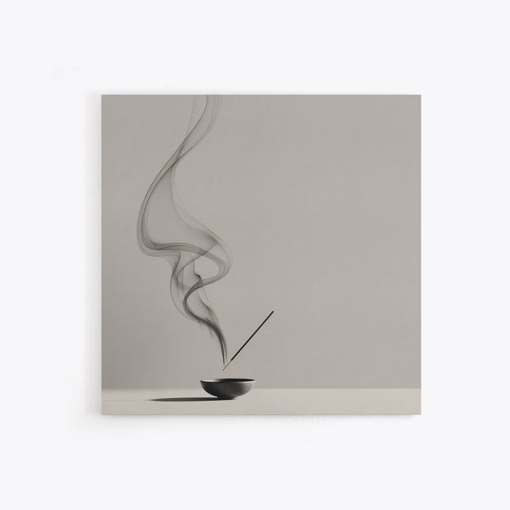 Zen Minimalist Abstract Smoke Art Canvas Print Black And White Wall Art Modern Home Decor For Living Room And Office Wall