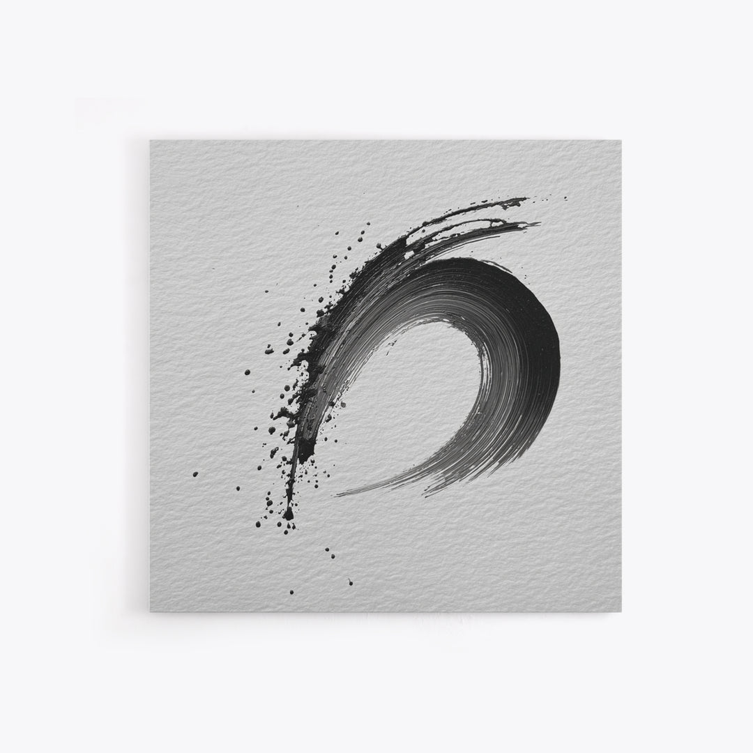 Zen Enso Brush Stroke Minimalist Black And White Wall Art Japanese Calligraphy Painting Modern Decor Minimalist Wall Art Print