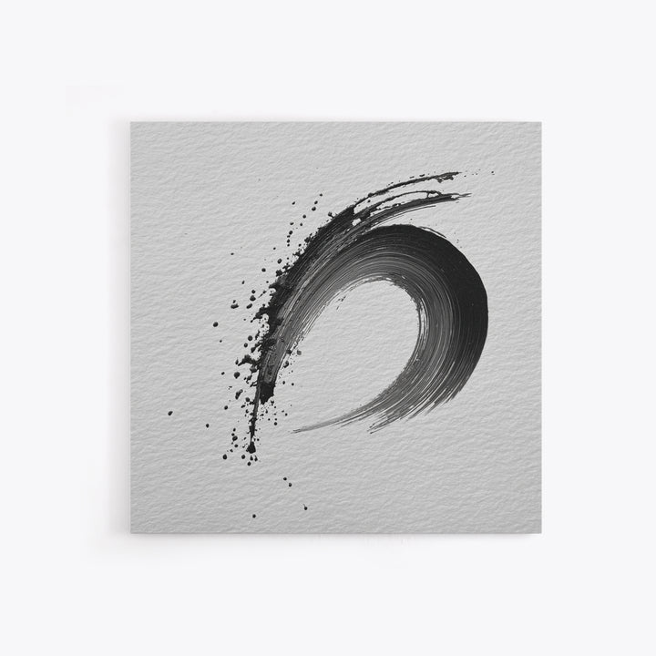 Zen Enso Brush Stroke Minimalist Black And White Wall Art Japanese Calligraphy Painting Modern Decor Minimalist Wall Art Print