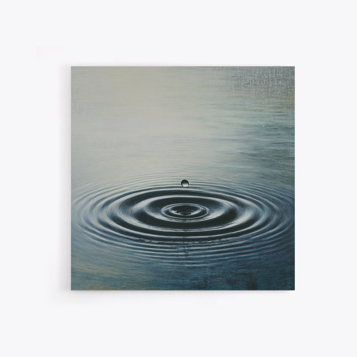 Single Water Drop Ripple Wall Art, Minimalist Zen Lake Print, Calming Neutral Home Decor, Modern Wabi Sabi Bathroom Or Spa Wall Art